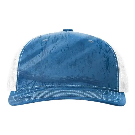 Richardson&reg; Five-Panel Printed Trucker Cap R F Light Blue/White {1}