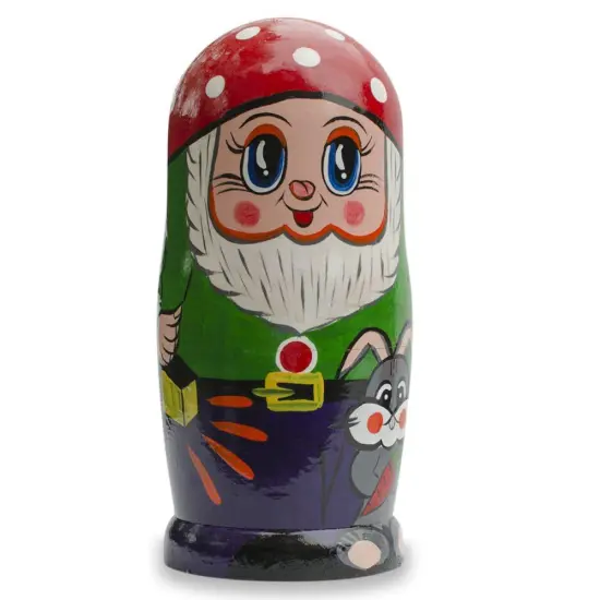 Set of 7 Gnomes Wooden Nesting Dolls 8 Inches {4}