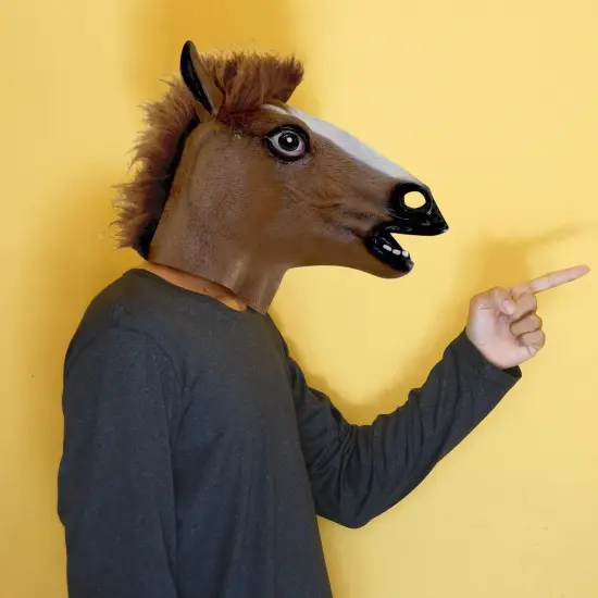 Brown Horse Head Mask Costume Accessory {4}