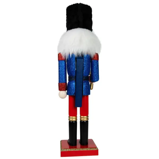 Northlight Christmas Nutcracker Soldier with Faux Fur Hat and Sword - 14" Red and Blue {6}