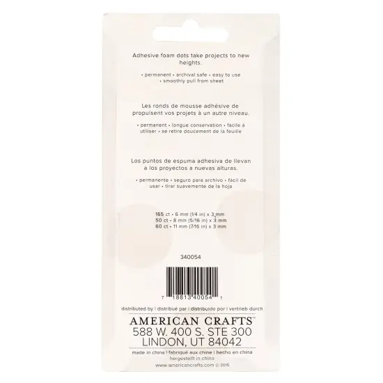 Sticky Thumb Dimensional Adhesive Foam 275/Pkg-Black Dots, Assorted Sizes {4}