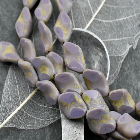 *11* 12x18mm Opaque Purple Travertine 2 Cut Diamond Beads {4}