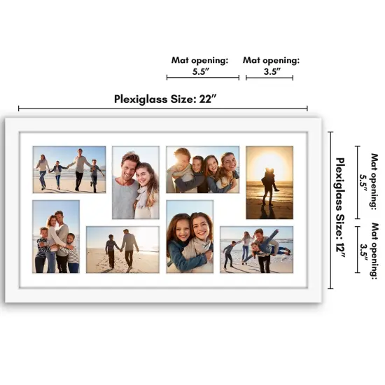 Americanflat 12x22 Collage Picture Frame - Fits Eight 4x6 Photos or One 12x22 Picture {2}