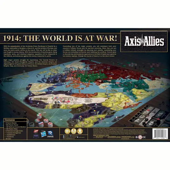 Renegade Game Studios: Axis & Allies: WWI 1914 - Upgraded Edition, Epic Miniatures War Board Game, Immersive & Strategic, Age 12+, 2-8 Players, 4-6 Hr {3}