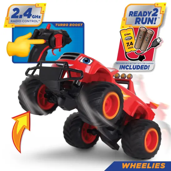 NKOK Blaze And The Monster Machines RC: High Performance Blaze - Nickelodeon, Remote Control Offroad Monster Truck {3}