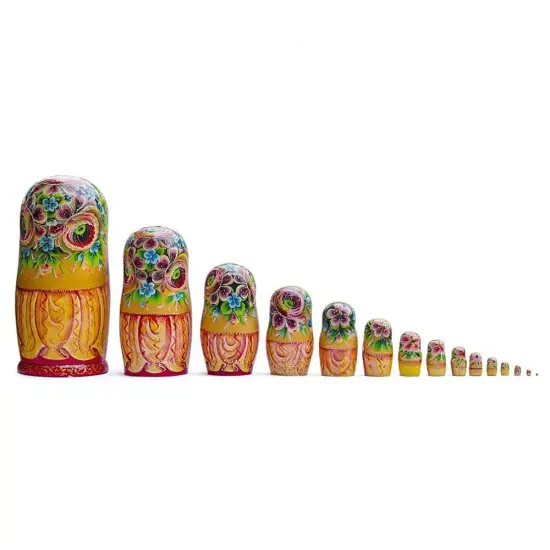 Set of 15 Cartoon WoodenNesting Dolls 13 Inches {3}