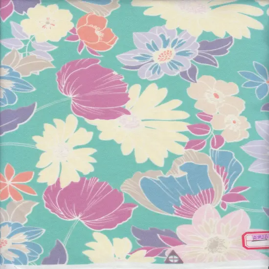 1 Yard CEY Floral Flower Print Sublimation Fabric Lightweight Polyester 58/59 Inches Wide JADE {4}