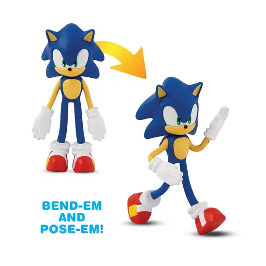 FleXfigs: Sonic & Knuckles - 2 Character Pack - Sonic The Hedgehog Articulated Action Figures, Flex It - Pose It!, Collectible Toy Miniatures, Kids 3+ {4}