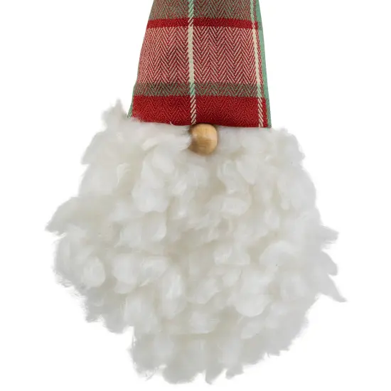 Northlight Santa Head With Plaid Hat Christmas Ornament - 11" - Green and Red {5}