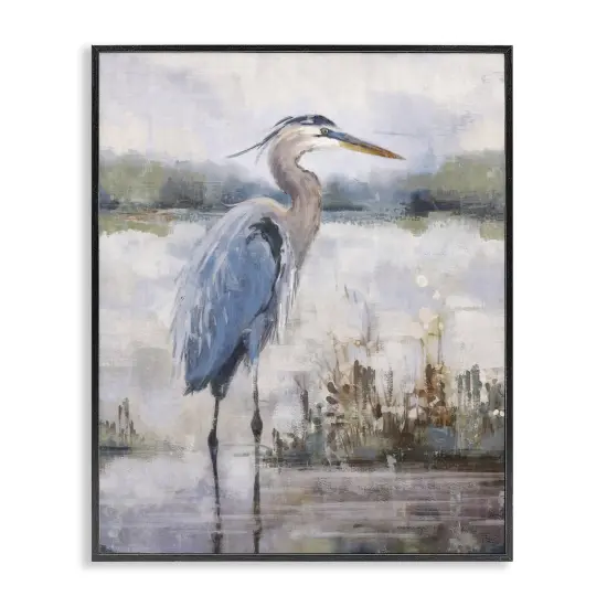 Stupell Industries Coastal Sea Heron Framed Giclee Wall Art Design by Nina Blue {1}