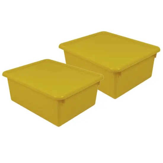 Stowaway&reg; 5" Letter Box with Lid, Yellow, Pack of 2 {1}
