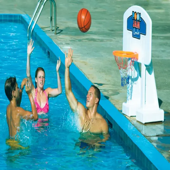 Swim Central Pool Jam Combo Basketball and Volleyball Inground Swimming Pool Water Games White {5}