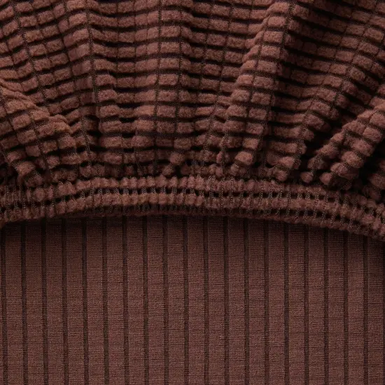 2 Pack Stretch Couch Cushion Slipcovers, Reversible Polyester Outdoor Sofa Protectors (Small, Chocolate) Brown {5}