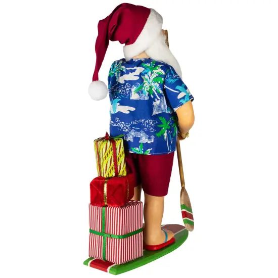Northlight Santa on a Paddle Board Christmas Figure - 18" Blue {5}