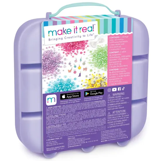 Make It Real: Creator Bead Studio - 1443 pc, DIY Bracelet Kit, Beads & Charms, Design & Make 30+ Bracelets, Jewelry Craft, Carry Case, Girls & Kids 8+ {3}
