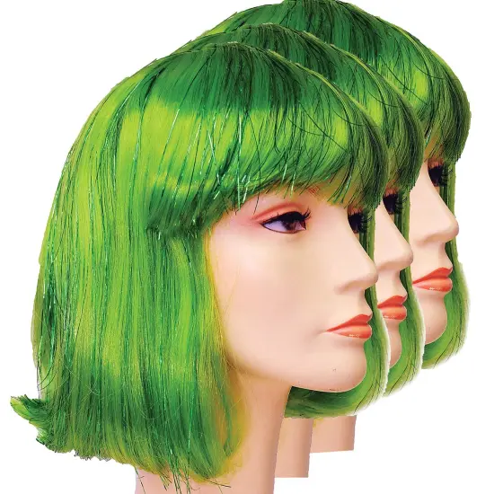 China Doll Wig Green with Tinsel Shine {1}