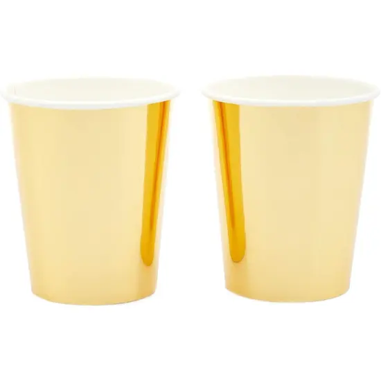 50 Pack 9oz Gold Party Disposable Cups for Hot Drinks, Party Supplies, Weddings, Bridal Showers {7}