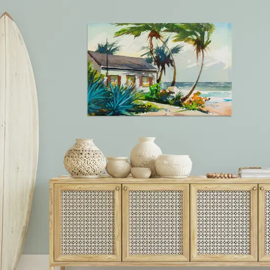 Stupell Industries Windswept Palms Cottage Canvas Wall Art Design by Richard A. Rodgers {2}