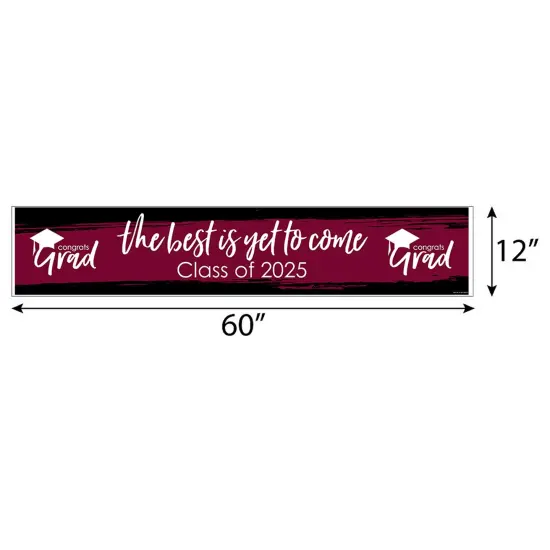 Big Dot of Happiness Maroon 2025 Graduation Party Decorations Party Banner {3}