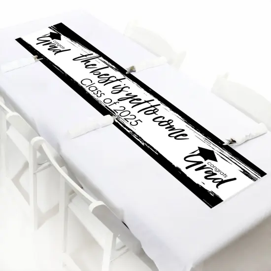 Big Dot of Happiness Black and White 2025 Graduation Party Decorations Party Banner {7}