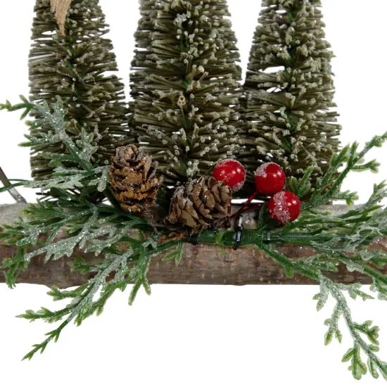 Northlight Frosted Mini Bottle Brush Trees Christmas Ornament - 7" Green {7}