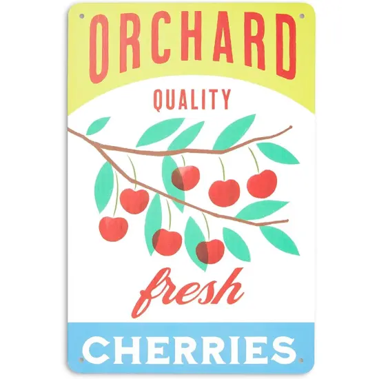 Farmlyn Creek Metal Fruit Crate Label Wall Signs, Kitchen Decor, 5 Designs (11.8 x 7.8 in, 5 Pieces) Multicolor {4}