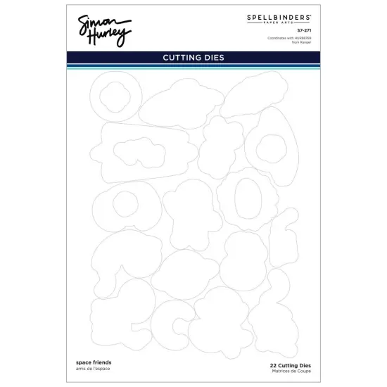 Spellbinders Etched Die By Simon Hurley-Space Friends {1}