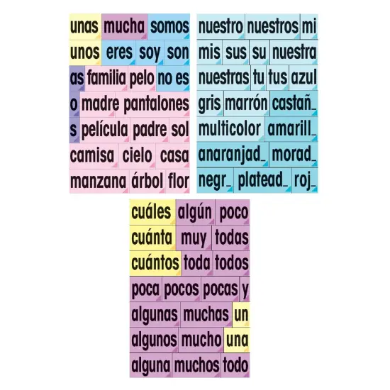 Poster Pals Spanish Educational & Language Teaching Adjective Vocabulary Card phrase Posters, colorful laminated cards classroom reference and instruction {6}