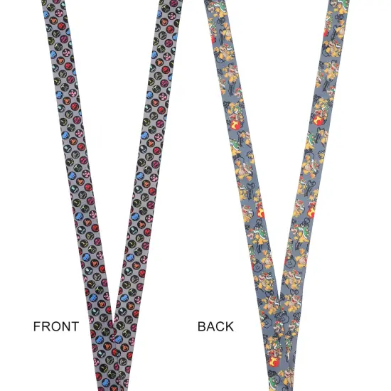 Super Mario Brothers Bowser Lanyard With Metal Charm And ID Sleeve {3}