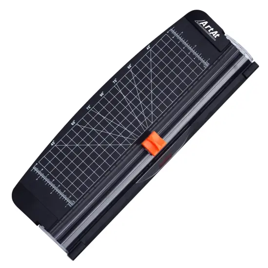 A4 Portable Paper Cutter: 12 inch Paper Trimmer Scrapbooking Tool for Photo Gift Cards Kraft Paper Label and Coupon with Automatic Security Safeguard Paper Trimmers {3}