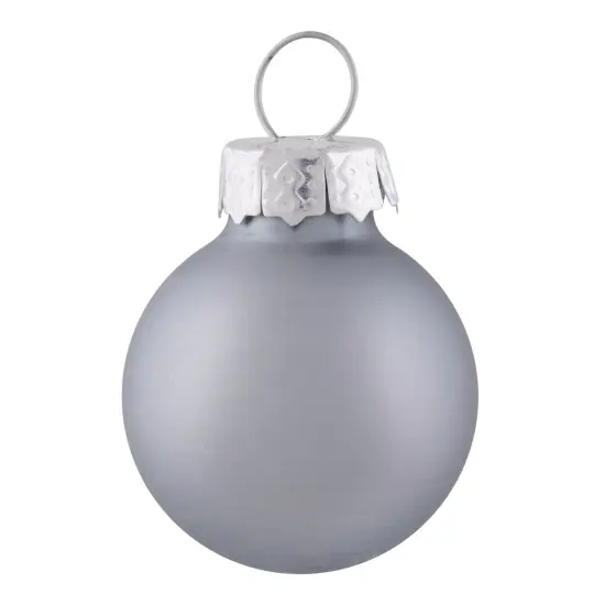 Northlight 2-Finish Christmas Mini Glass Ball Ornaments - 1" (25mm) - Silver and Gray- 28ct {7}