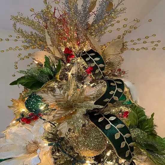 Purple Wide Velvet Ribbon Wired for Christmas Tree, Garland, Wreath, 2.5 Inch 5 Yards {6}