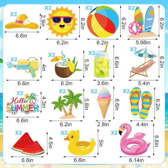 36 PCS Summer Party Hanging Swirls Pool Beach Swirls Decorations {3}