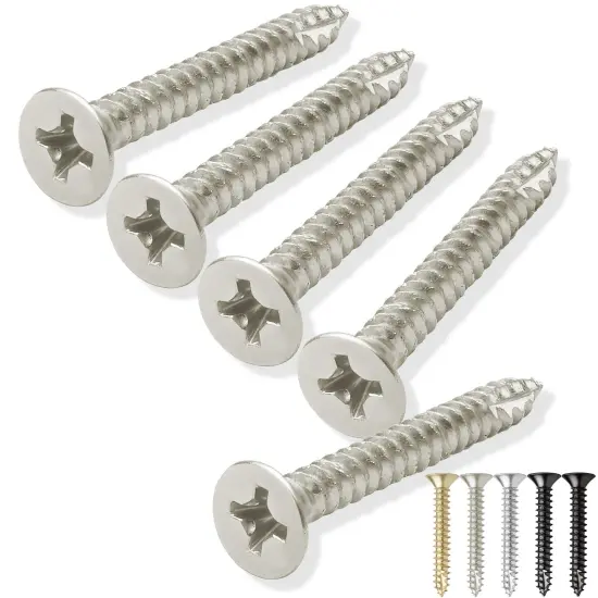 Cauldham Wood Screws #9 x 1-1/2 Inch for Door Hinges - 25 pack {7}