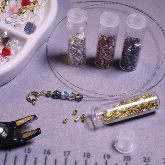 The Beadsmith Tube Crimp Beads, 1.8mm, Assorted Colors, 600 Pieces, Uniform Cylindrical Shape, No Sharp Edges, Designed to Secure The Ends of Jewelry Stringing Wires and Cables {3}