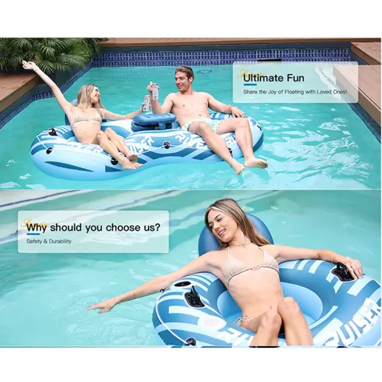 Vibrant Inflatable Pool Float for Sunny Days | Blue {4}