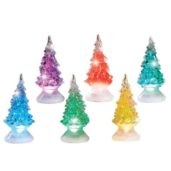 Collections Etc Color Changing Tree Decorative Figurines - Set of 6 {2}
