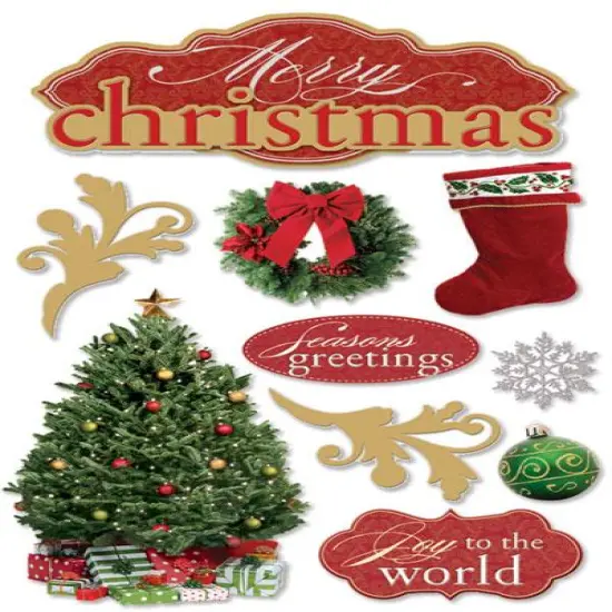 Paper House Merry Christmas Dimensional Stickers {1}