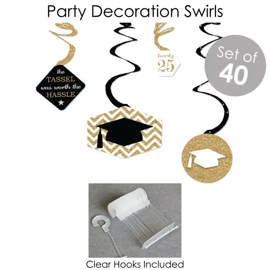 Big Dot of Happiness 2025 Gold Graduation Party Supplies - 387 Piece Decoration Kit - Fundle Bundle {6}