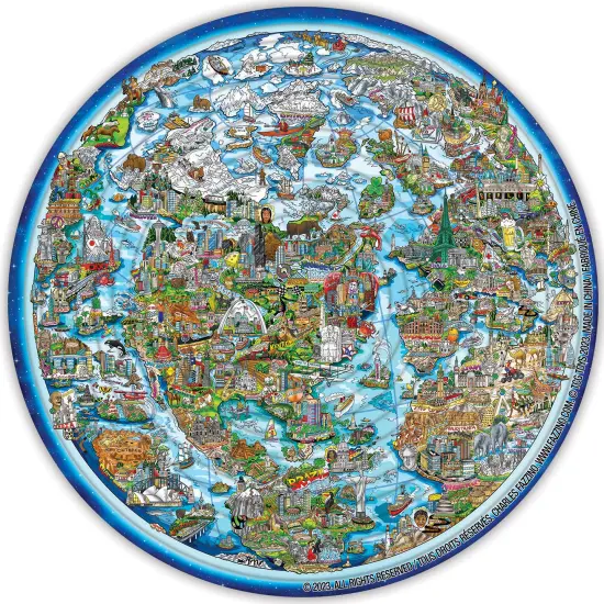 Spin Flip Puzzle: Charles Fazzino- 14 Rings - 2-In-1: Double-Sided Puzzle, Spin-Flip-Solve, 360 Degress Of Puzzling, Fidget Toy, Adults & Kids 8+ {6}