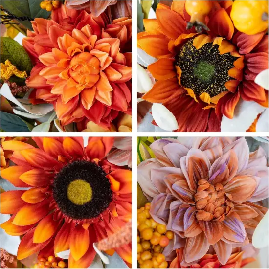 24 Inch Fall Wreath with Sunflowers {3}