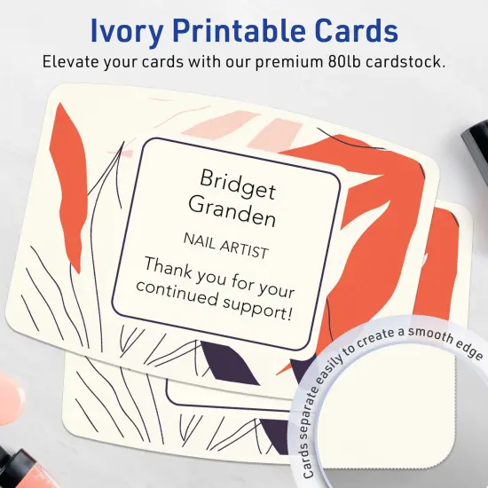 Avery Printable Arched Rectangle Flat Cards, Sure Feed Technology, 5" x 7", Matte Ivory Cardstock, Laser/Inkjet Printable, 20 Total, Great for Product Branding, Marketing, and More {9}