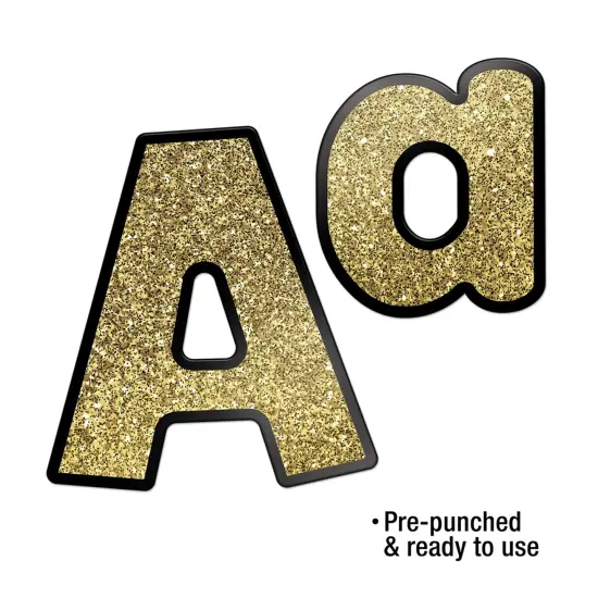 Sparkle + Shine Gold Glitter Combo Pack EZ Letters, 4-inch, 219 Pieces Per Pack, 2 Packs {5}