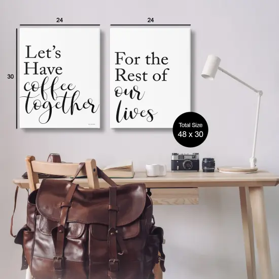 Stupell Industries Romantic Coffee Together 2 pc Canvas Wall Art Set Design by Yass Naffas Designs {3}