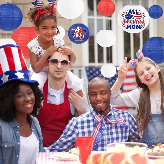 4th of July Independence Day Paper Lanterns Party Decorations DIY Hanging Paper Lanterns {3}