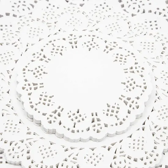 250 Pack Lace Paper Doilies for Arts and Crafts, Round White Table Placemats (5 Sizes) {5}