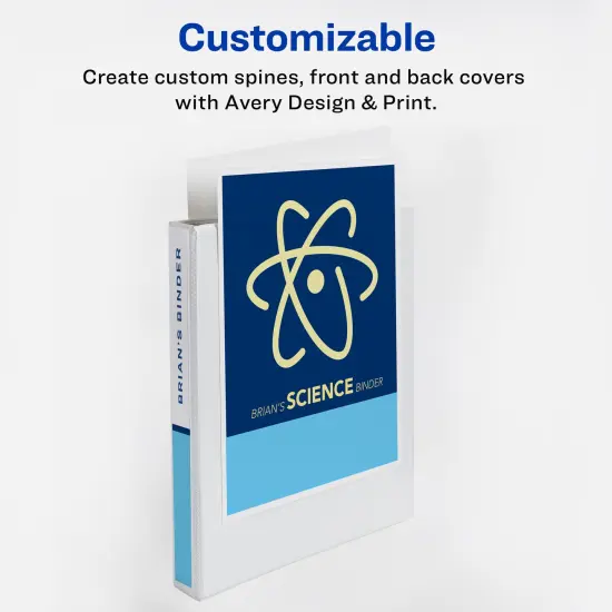 Avery Heavy-Duty View 3 Ring Binder with 1 Inch Rings, 5 Tab Easy Print & Apply Clear Label Binder Dividers, Office Supplies Set (01687) {2}
