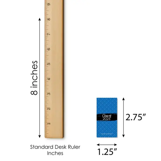 Big Dot of Happiness 2025 Blue Graduation Party - Mini Candy Bar Wrapper Stickers - Small Favors - 40 Count {6}