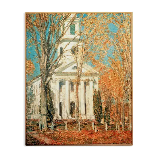 Stupell Industries Classic Church At Old Lyme Canvas Wall Art Design by one1000paintings {1}