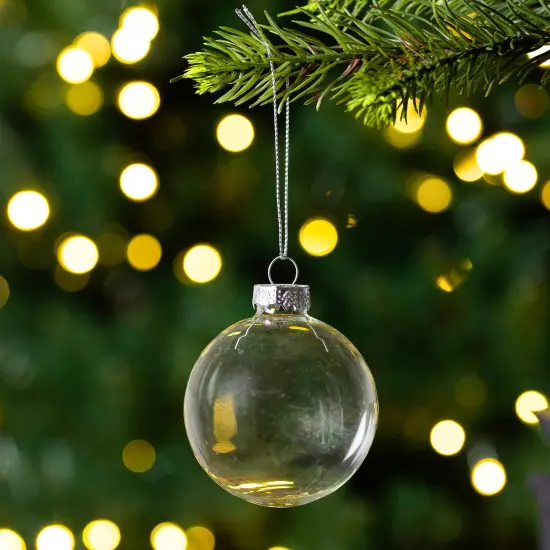 Northlight Shiny Glass Ball Christmas Ornaments - 2.5" (65mm) - Clear - 9ct {1}